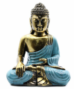 Buddha sedící velký - zlatá & modrá
